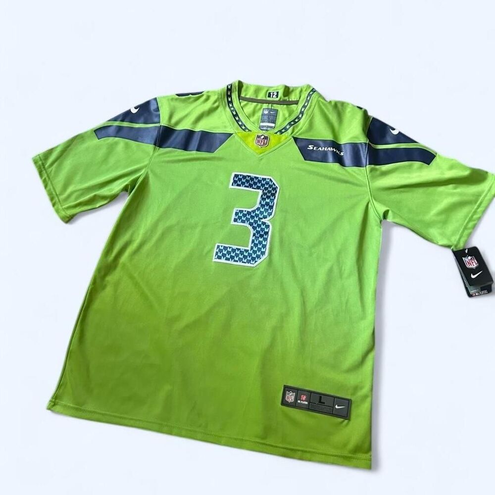 Nike Seattle Seahawks Russell Wilson #3 Neon Green NFL Jersey NWT